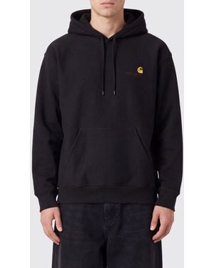 Carhartt American Script Hooded Cotton Sweatshirt With Embroidered Logo - Blue