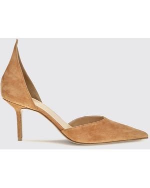 Francesco Russo Suede Pumps With Stiletto Heel And Almond Toe - Orange