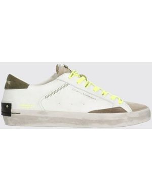 Crime London Baskets Distressed En Cuir Et Daim Avec Logo Lettering - Blanc