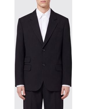 Ami Paris Single-Breasted Two-Button Wool Blazer - Blue