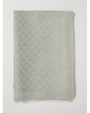 Emporio Armani Viscose Blend Scarf With Jacquard Monogram - Grey