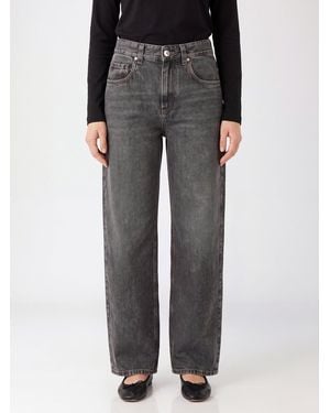 Brunello Cucinelli Jeans A Gamba Larga - Nero