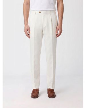 Brunello Cucinelli Linen Tailored Trousers - White