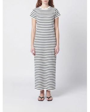Anine Bing Striped Cotton Midi Dress - White