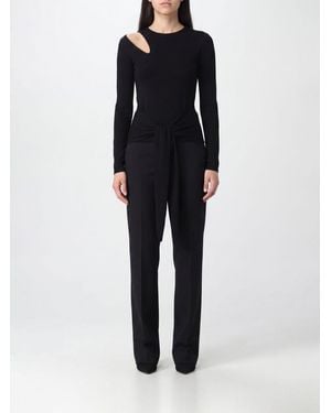 FEDERICA TOSI Slim Fit Long-Sleeved Viscose Jumper With Cut-Out Details - Blue