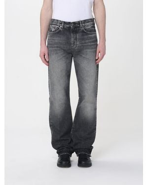 Versace Cotton Denim Straight Jeans - Grey