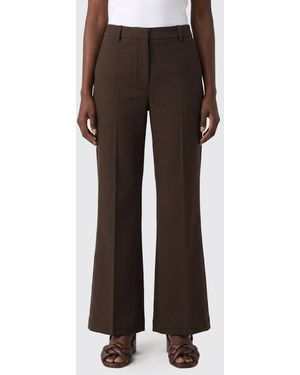 Golden Goose High-Waisted Flared Wool Trousers With Welt Pockets - Brown