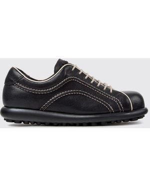 Camper Low-Top-Sneaker Pelotas Aus Leder Mit Markanten Kontrastnähten - Schwarz