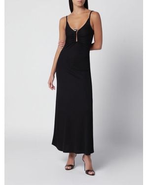 Christopher Esber Long Plunging V-Neck Sheath Dress - Black
