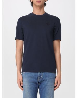 Blauer Cotton T-Shirt With Emblem - Blue