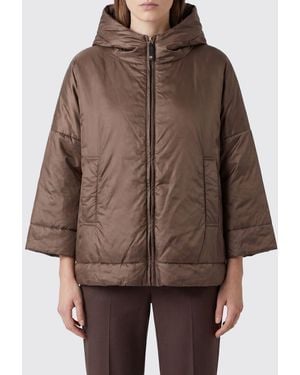 Max Mara Hooded Short Down Jacket - Brown