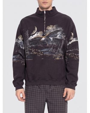 ROA Printed Cotton Sweatshirt - Blue