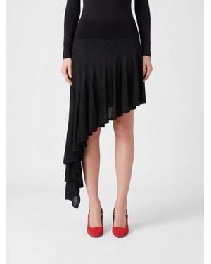 Alaïa Asymmetric Viscose Knit Skirt - Black