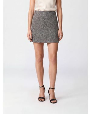 Michael Kors High-Waisted Tweed Pencil Mini Skirt With Side Closure - Grey
