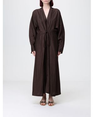 Tela Linen Blend Midi Dress - Brown
