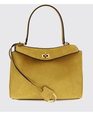 Balenciaga Bolso De Mano Pequeño Rodeo De En Piel De Becerro Agamuzada Con Charm - Amarillo
