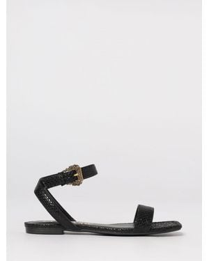 Versace Jeans Couture Python Print Synthetic Leather Sandals - White