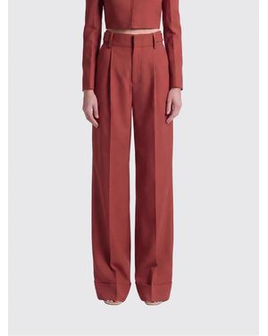 Alberta Ferretti Crepe Palazzo Trousers - Red