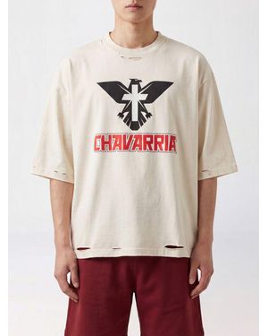 Willy Chavarria Relaxed Fit Graphic Print Cotton T-Shirt - Natural