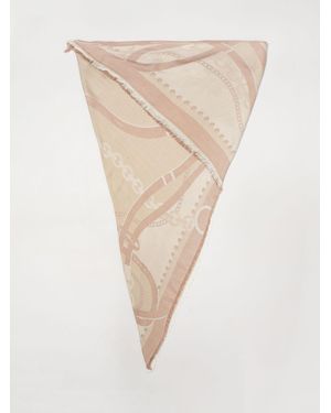 Liu Jo Viscose Foulard With Logo - Natural