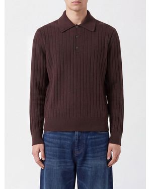 Amiri Long-Sleeved Wool And Cashmere Knit Polo Shirt - Red