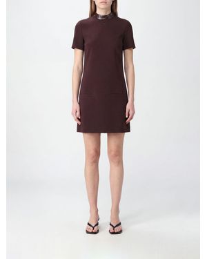 Courreges CourrÈ Ges A-Linien-Minikleid Von Aus Crêpe Mit Hohem Kragen Und Kurzen Ärmeln - Rot