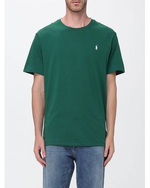Polo Ralph Lauren Slim Fit Cotton T-Shirt With Embroidered Logo And Crew Neck - Green