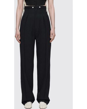 Maison Margiela Straight Wool Trousers - Black