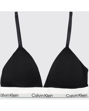 Calvin Klein Baumwoll-Bh Mit Logo - Schwarz