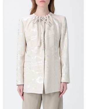 Giorgio Armani Linen And Viscose Blazer With Drawstring - Natural