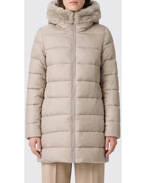 Save The Duck Matilda Knee-Length Puffer Jacket With Hood - Natural