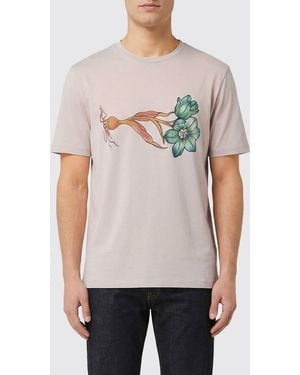 Paul Smith Cotton T-Shirt With Floral Print - Grey