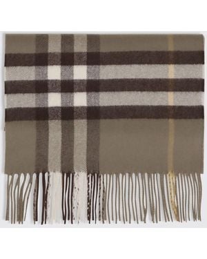 Burberry Bufanda De Cachemira Con Motivo Check - Marrón