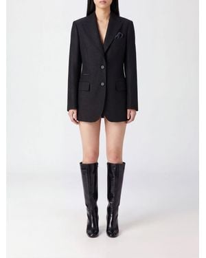 Peserico Single-Breasted Virgin Wool-Blend Blazer With Lapel Collar - Black