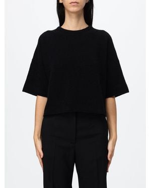 Filippa K Cotton Crew-Neck T-Shirt With Short Sleeves And Tonal Logo - Black