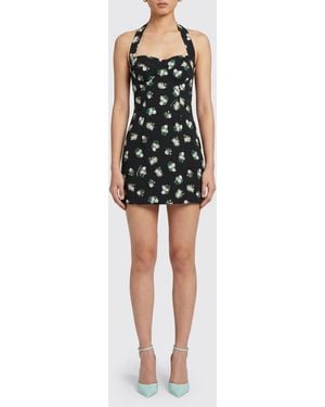 Dolce & Gabbana Dolce &Amp Gabbana Silk Blend Mini Dress With Floral Print - Black