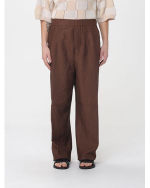 Laneus Wide-Leg Trousers - Brown