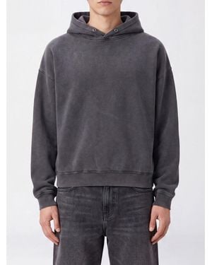 sunflower Relaxed Fit Cotton Hoodie With Dropped Shoulders - Grey