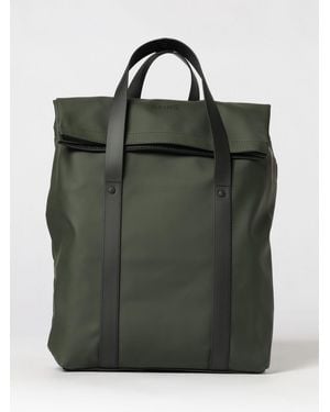 Rains 2 Way Waterproof Polyester Tote Backpack With Flap Closure - Green
