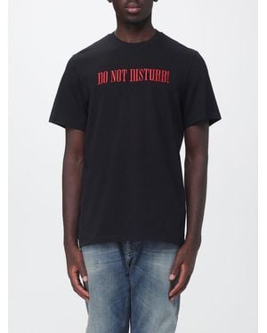 MSGM Camiseta De Algodón Con Cuello Redondo Y Eslogan Estampado - Azul