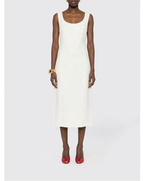 Jacquemus Linen Blend Midi Dress - White