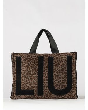 Liu Jo Animalier Print Polyester Tote Bag With Double Handle - Black