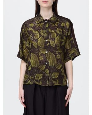 Tela Cotton Shirt With Floral Print - Green
