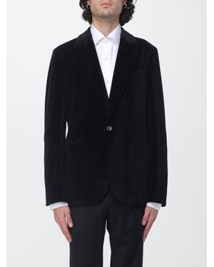 Circolo 1901 Single-Breasted Slim Fit Velvet Blazer With Peak Lapels - Blue
