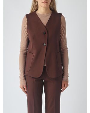 MEIMEIJ Single-Breasted Tailored Vest - Brown