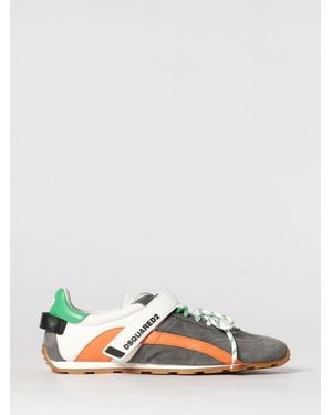 DSquared² Dc-642 Leather And Nylon Sneakers - Gray
