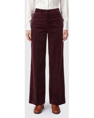 Aspesi Pantalon Large Taille Haute En Velours De Coton Côtelé - Rouge