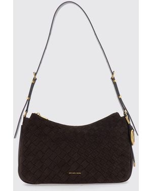 Michael Kors Nolita Woven Suede Shoulder Bag With Charm - Black