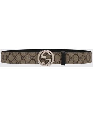Gucci Reversible Gg Synthetic Leather Belt - White