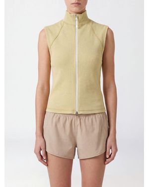 Alysi X Wokstore Slim Fit Ribbed Cotton Top With High Neck And Zip - Natural
